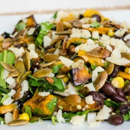 Black Bean and Spinach Salad with Gouda Cheese
