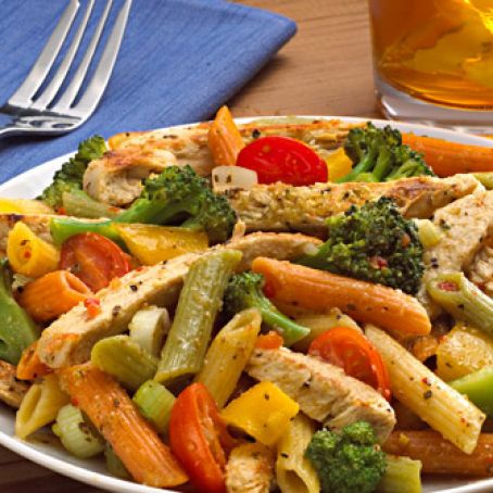 Parmesan Basil Chik'n Pasta Salad