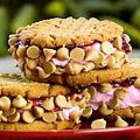 Peanut Butter and Jelly Ice Cream Sandwiches