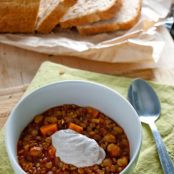 Vegetarian Chili with Cinnamon Spiked Yogurt