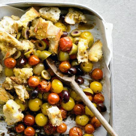 Roasted tomato bread toss