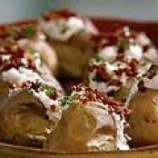 Mini Baked Potatoes with Mascarpone and Prosciutto Bits