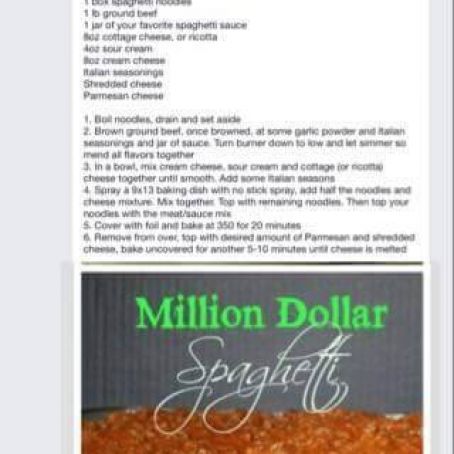 MILLION DOLLAR SPAGHETTI