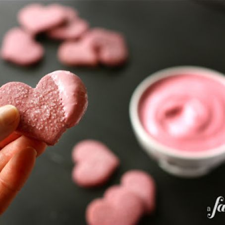 Raspberry Shortbread Hearts & Raspberry Cream Cheese Marshmallow Dip