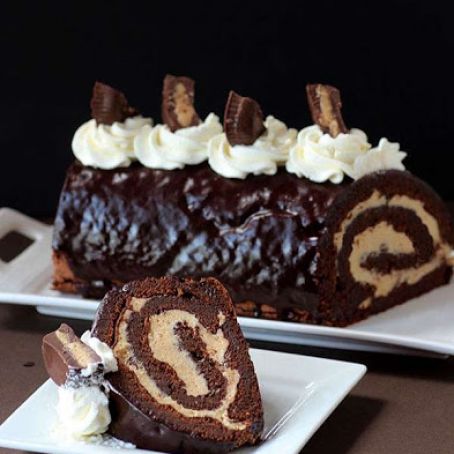CHOCOLATE CAKE ROLL RECIPE WITH PEANUT BUTTER