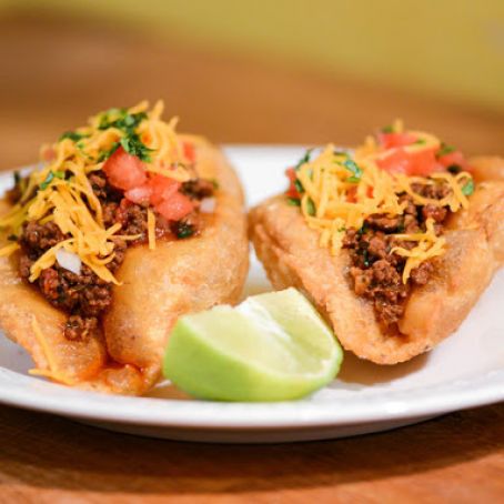 Puffy Tacos With Ground Beef Filling
