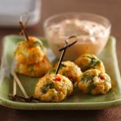 Sriracha Veggie-Cheese Balls and Sauce