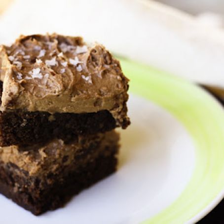 Brownie Cake with Nutella Peanut Butter Frosting