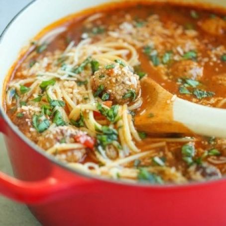 Spaghetti & Meatball Soup