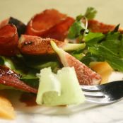 Melon and Fig Salad with Bacon and Balsamic Drizzle