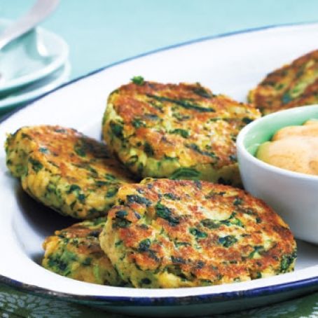 Kale and Potato Cakes With Paprika Lemon Mayo