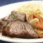 Slow-Cooked Pot Roast with Mustard & Horseradish Gravy