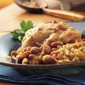 Slow Cooker Chipotle Chicken and Pintos with Spanish Rice