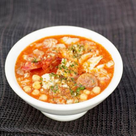 Spanish fish & chorizo soup