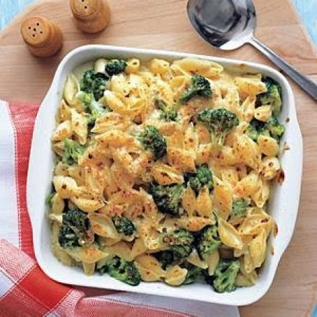 Cheesy Baked Shells and Broccoli