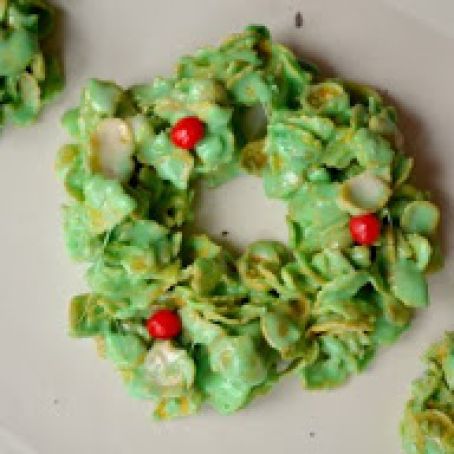 Cornflake Christmas Wreath Cookies