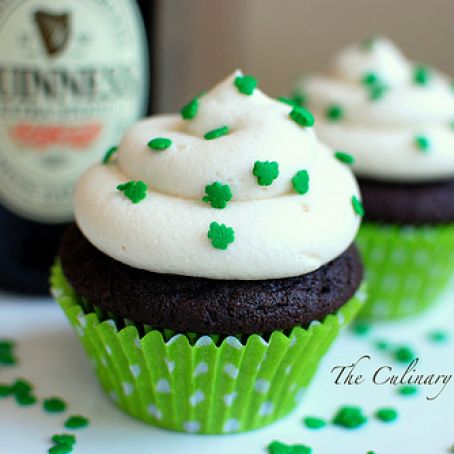 Chocolate Stout Cupcakes with Irish Cream Buttercream