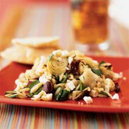 Mediterranean Orzo Salad with Feta Vinaigrette