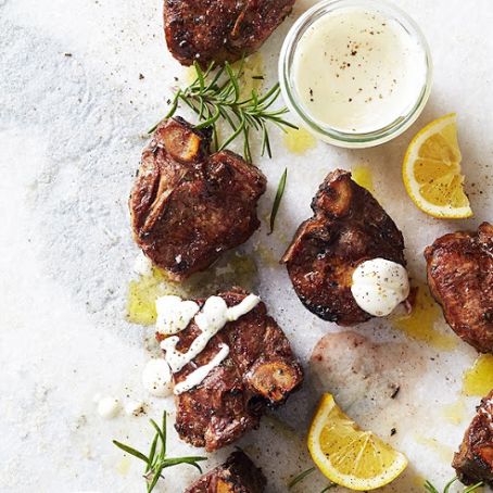 Grilled Lamb Chops with Lemon Crema