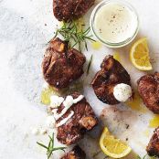 Grilled Lamb Chops with Lemon Crema