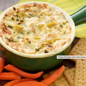 Three Cheese Hot Artichoke Dip
