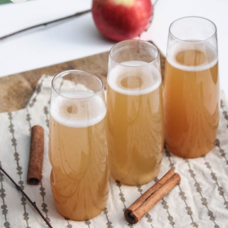 Spiced apple cider champagne cocktails