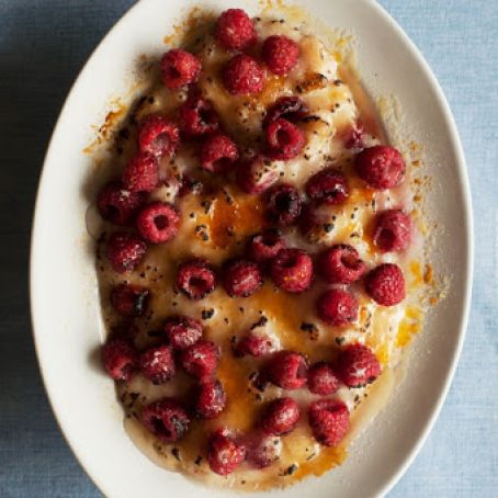 Raspberry Brulee Rice Pudding