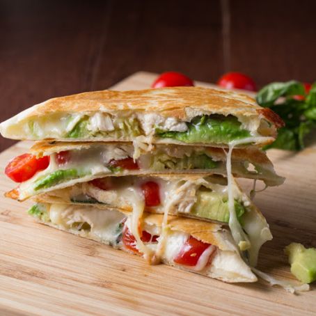Chicken and Avocado Caprese Quesadillas