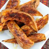 Roasted Sweet Potato Wedges with Brown Sugar and Cinnamon