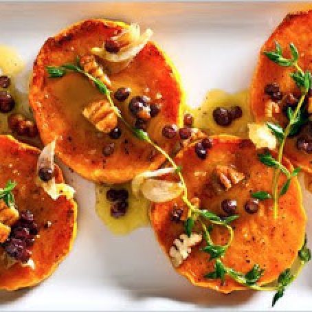 BUTTERNUT SQUASH w/PECANS & CURRANTS