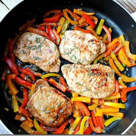 Pork Chops with Balsamic Peppers