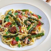 Roasted Asparagus and Mushroom Carbonara