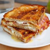 Grilled Brie and Goat Cheese Sandwich with Bacon