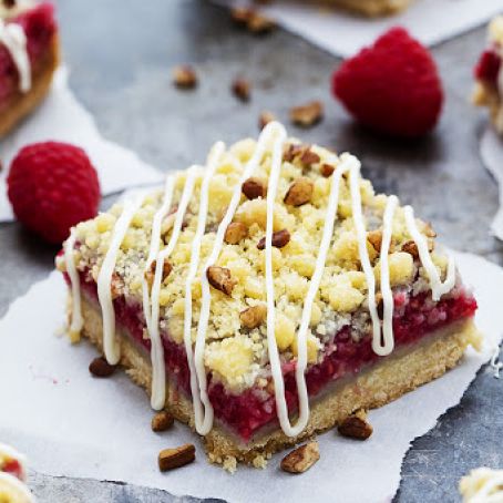 White Chocolate Raspberry Pie Crumb Bars