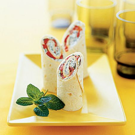 VEG - Roasted Red Pepper, Goat Cheese, and Fresh Mint Wraps