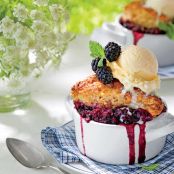 Blackberry Cobbler with Almond-Ginger Biscuits