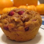 Breads: Healthy Pumpkin Pomegranate Muffins