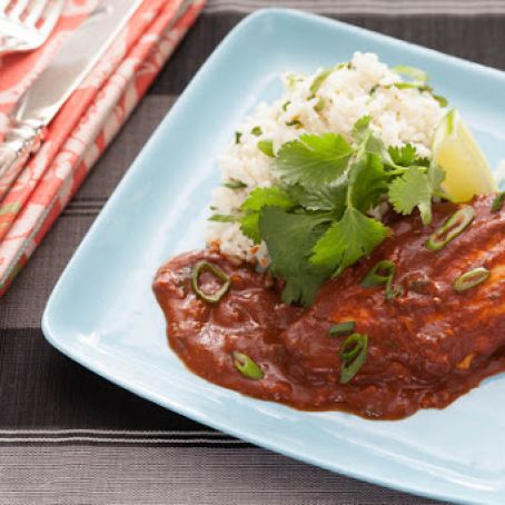 Mexican Chicken Molewith Lime-Cilantro Rice