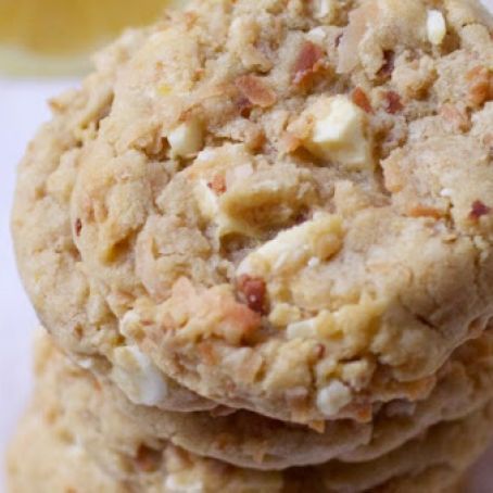Lemon White Chocolate Chunk Cookies with Toasted Coconut
