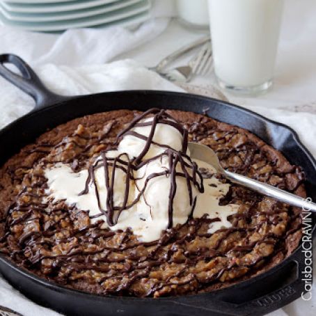 Deep Dish German Chocolate Cake Cookie Skillet