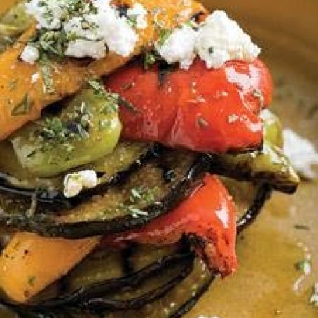 Eggplant and Peppers with Feta
