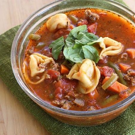 Italian Sausage Soup with Cheese Tortellini