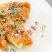 Tofu Ricotta with a butternut sage sauce