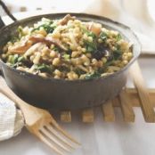 Brown Rice with Beans, Mushrooms & Spinach