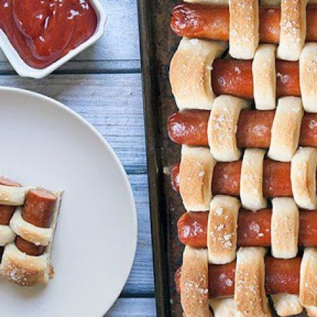 Pretzel Woven Hot Dogs