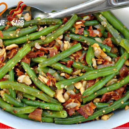 Cashew Green Beans with Bacon