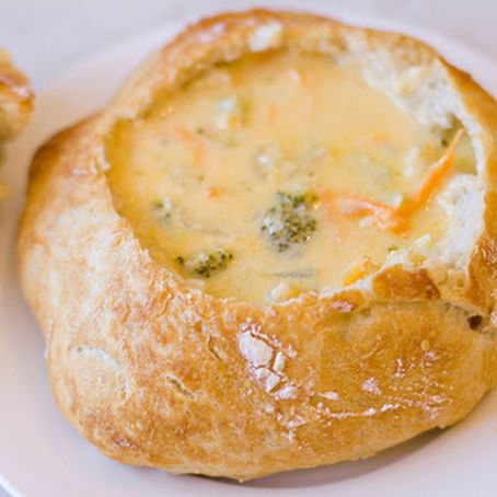 Broccoli Cheddar Soup in a Bread Bowl PRINT