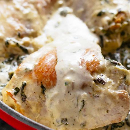 Creamy Spinach and Artichoke Chicken Thighs