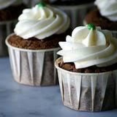 Rich Chocolate Cupcakes Filled with Chocolate-Mint Ganache with Topped with Mint Buttercream