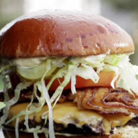 Straight-Up with a Pig Patty Burger